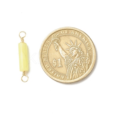 Natural Lemon Jade Connector Charms PALLOY-JF01454-08-1