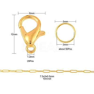 DIY Paperclip Chain Necklace Making Kit DIY-YW0005-34-1