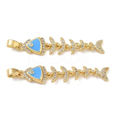 Brass Micro Pave Clear Cubic Zirconia Pendants CU-CBA280C-01G-02-1