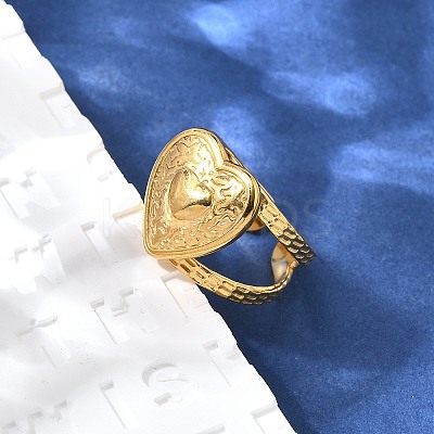 304 Stainless Steel Open Cuff Ring for Women LS-RJEW-A053-06G-08-1