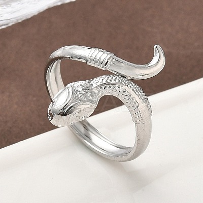 304 Stainless Steel Open Cuff Rings for Women RJEW-A079-06C-P-1