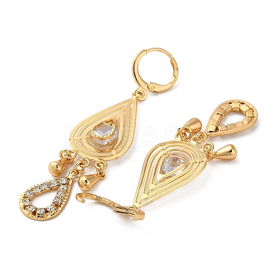 Brass Teardrop Chandelier Earrings with Rhinestone EJEW-K256-41KCG-1