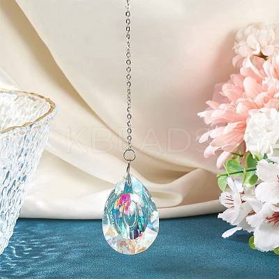1Pc Transparent Glass Hanging Suncatchers AJEW-TADJ0001-02C-1