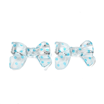 Transparent Printed Acrylic Beads OACR-H124-01B-1