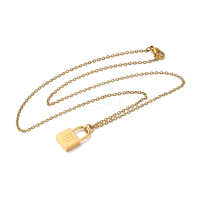 304 Stainless Steel Rolo Chain Pendant Necklaces NJEW-S444-01G-13-1