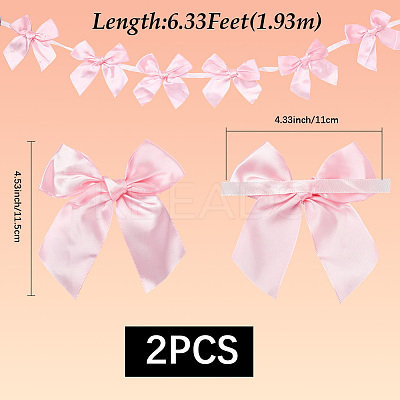 2Pcs Cloth Bowknot Hanging Banner for Christmas Tree Decoration AJEW-SP0002-82D-1
