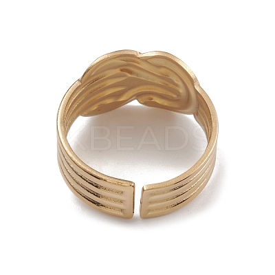 Ion Plating(IP) 304 Stainless Steel Knot Open Cuff Rings for Women RJEW-G285-16G-1