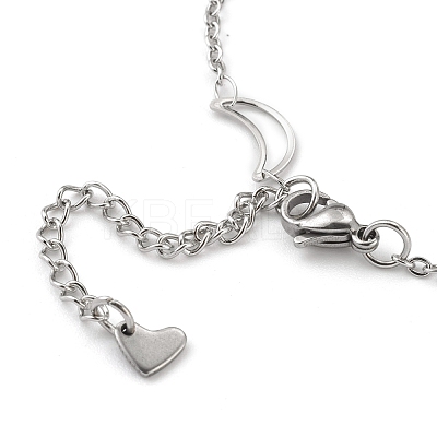Tarnish Resistant 304 Stainless Steel Cable Chain Anklets AJEW-H104-05P-1