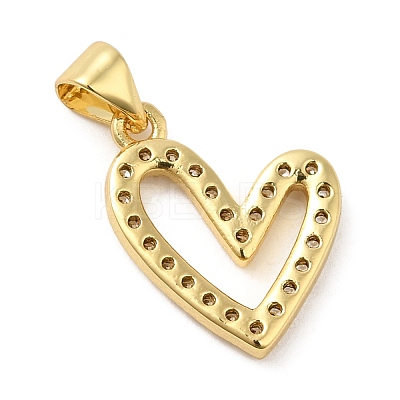 Rack Plating Brass Micro Pave Clear Cubic Zirconia Pendants KK-Q784-24G-1