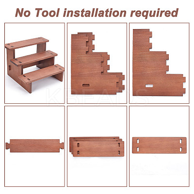 3-Tier Wooden Jewelry Organizer Display Risers ODIS-WH0058-19C-1
