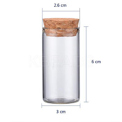 Empty Small Glass Cork Bottles AJEW-WH0035-03-3x6cm-1