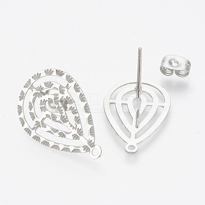 Non-Tarnish 304 Stainless Steel Stud Earring Findings STAS-S079-40B-1