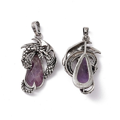Natural Amethyst Pendants G-H281-06H-1