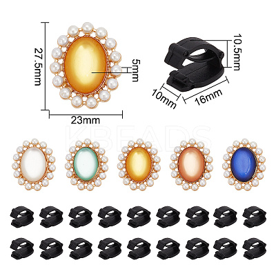DIY Oval Shoes Buckle Clips Decoration Making Kit FIND-NB0004-23-1