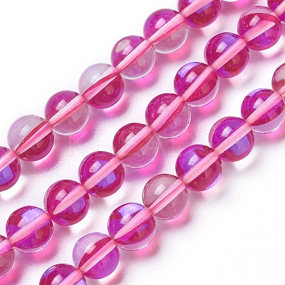 Synthetic Moonstone Beads Strands G-F143-6mm-11-1