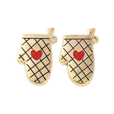 Golden Plated Alloy Enamel Pendants ENAM-Z017-07G-1