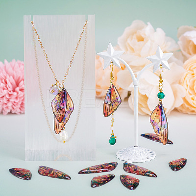 Transparent Resin Wing Pendants Set RESI-TAC0021-01D-1