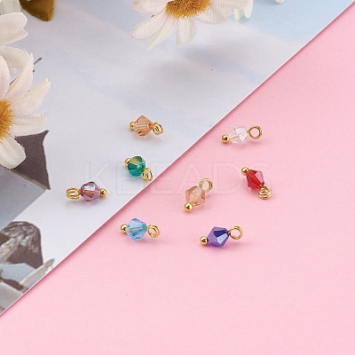 Handmade Faceted Glass Beads Charms X1-PALLOY-JF00636-1