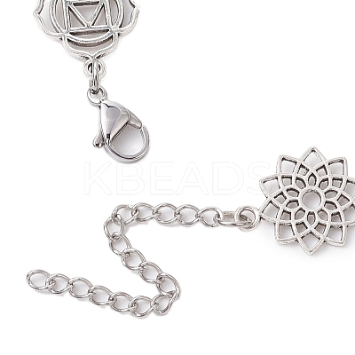 Chakra Theme Alloy Charm Bracelets BJEW-JB11096-1