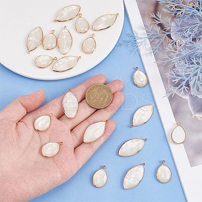 8Pcs 2 Styles Resin Imitation Shell Pendants KK-BC0012-02-1