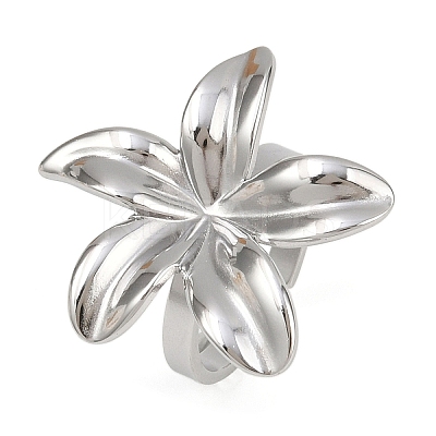 Adjustable 304 Stainless Steel Cuff Rings for Women RJEW-B135-07P-1