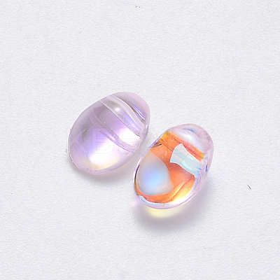 Transparent Spray Painted Glass Charms GLAA-R211-05-F06-1
