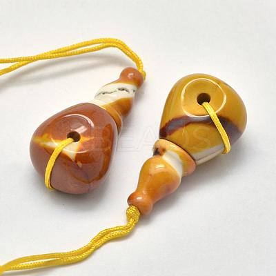 Natural Mookaite 3 Hole Guru Beads G-K208-01-E-11-1