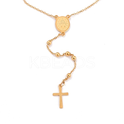 304 Stainless Steel Rosary Bead Necklaces For Religion LS-STAS-B021-02G-1