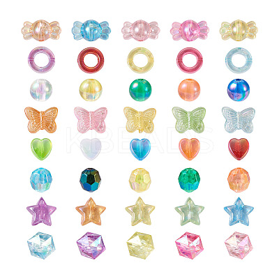 800Pcs 8 Style Transparent Acrylic Beads TACR-FW0001-05-1