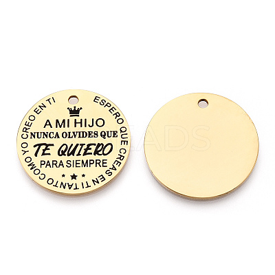 201 Stainless Steel Pendants STAS-T064-37G-22-1