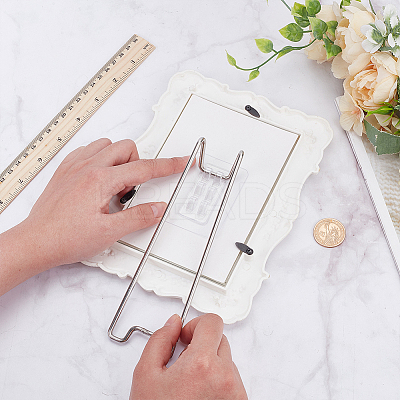 201 Stainless Steel Picture Frame Stand AJEW-WH0651-43B-1