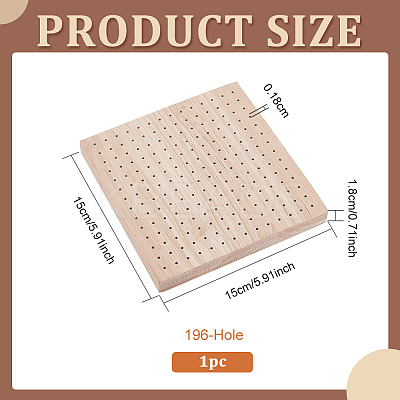 196-Hole Square Oak Wooden Cake Pop Stand Displays WOOD-WH0124-19-1