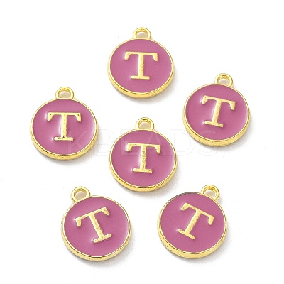 Golden Plated Alloy Enamel Charms ENAM-XCP0001-13T-1