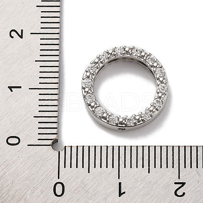 Rack Plating Brass with Cubic Zirconia Bead Frame KK-S406-09C-P-1