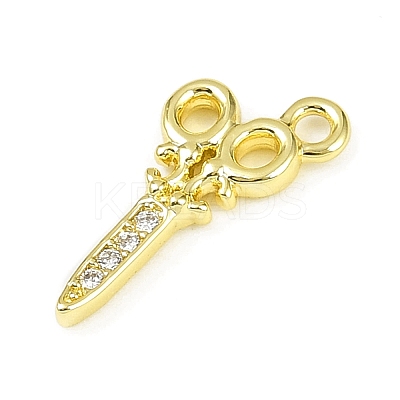 Brass Micro Pave Clear Cubic Zirconia Pendants KK-L238-19G-1