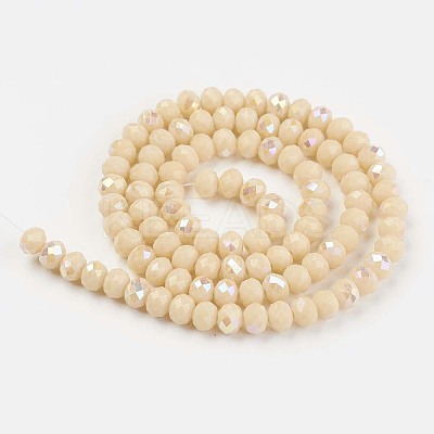 Electroplate Opaque Solid Color Glass Beads Strands EGLA-A034-P10mm-L14-1