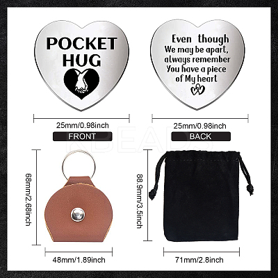Heart Double-Sided Engraved Stainless Steel Commemorative Decision Maker Coin Set AJEW-GL0002-02E-1