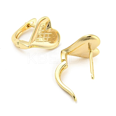 Brass Heart Hoop Earrings Women KK-C031-37G-1