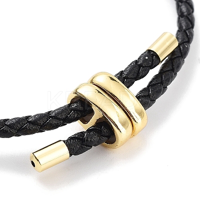 Braided Round Imitation Leather Bracelets Making BJEW-H610-03G-09-1