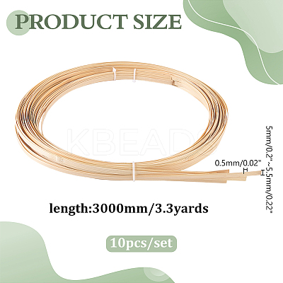 Flat Natural Bamboo Wicker Strips DIY-WH0591-586-1