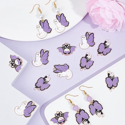 24Pcs 3 Style Alloy Enamel Pendants FIND-CN0001-27-1