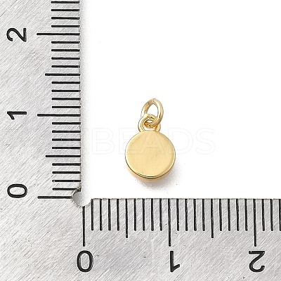 Brass & Natural Shell Flat Round Charms KK-D431-025A-02G-1