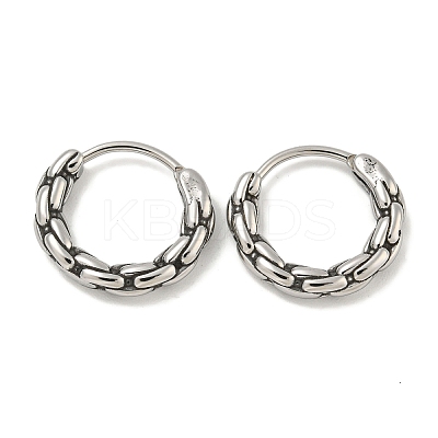 316 Surgical Stainless Steel Hoop Earrings EJEW-D096-19I-AS-1