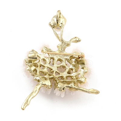 Ballerina Alloy Brooch with Resin Pearl JEWB-O009-20-1