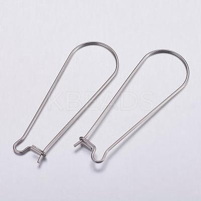 Tarnish Resistant 316 Surgical Stainless Steel Hoop Earrings Settings STAS-K146-040-39x14mm-1
