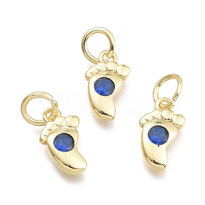 Brass Micro Pave Cubic Zirconia Pendants KK-P187-08H-G-1