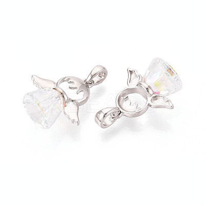 925 Sterling Silver & Austrian Crystal Angel Pendants STER-N016-102P-1