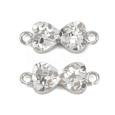 Brass Textured Connector Charms KK-K351-56P-1