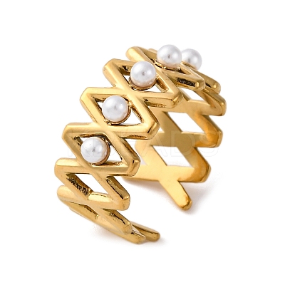Stainless Steel Adjustable Cuff Rings for Women LS-RJEW-B126-02G-1