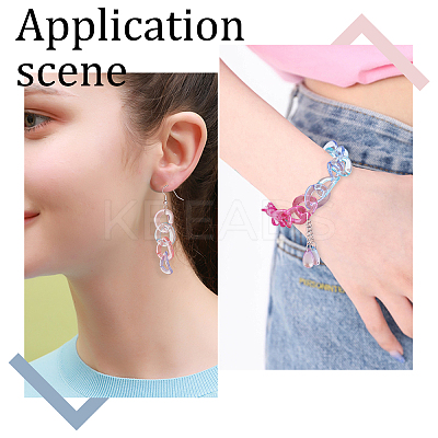 240Pcs 8 Colors Transparent Acrylic Linking Rings MACR-PH0001-46-1